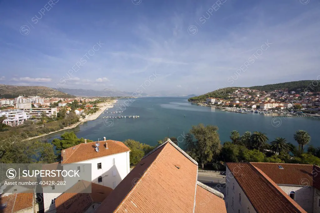 High angle view of a town, Trogir, Split-Dalmatia County, Croatia