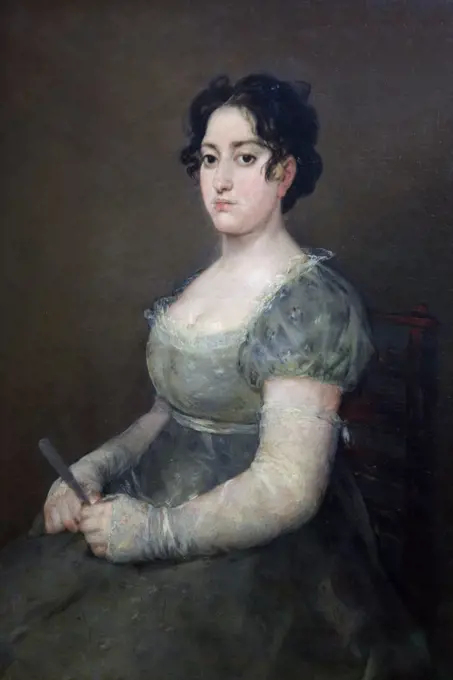 Woman with a fan by Francisco de Goya y Lucientes, 1807, France, Paris, Musee du Louvre