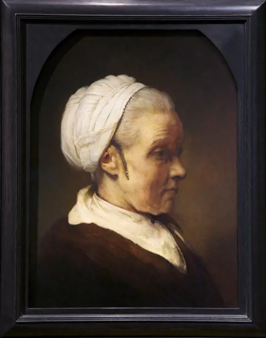 An Elderly Woman in a White Cap, by Rembrandt van Rijn, 1640's, Ashmolean Museum of Art, University of Oxford, Oxfordshire, England