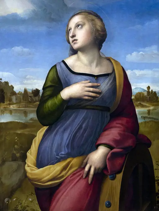 Saint Catherine of Alexandria, by Raphael, circa 1507, National Gallery, London, England, UK, GB, Europe