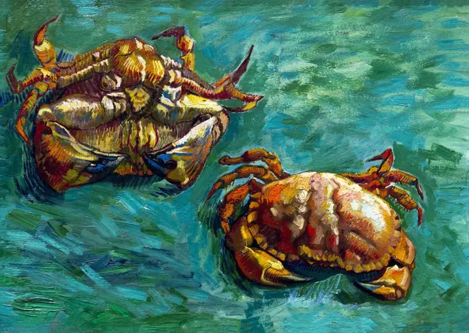 Two Crabs, by Vincent van Gogh, 1889, National Gallery, London, England, UK, GB, Europe