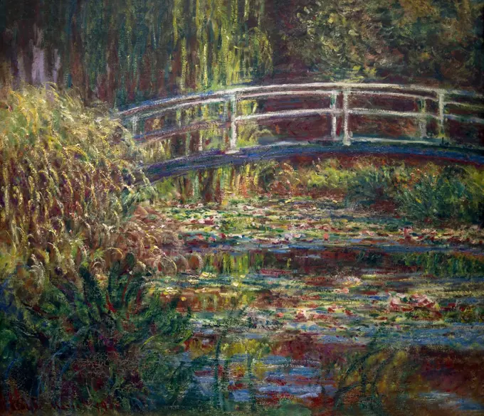 Water-Lily Pond, Symphony in Rose, Le Bassin aux nympheas, harmonie rose, 1900, by Claude Monet, 1900, Musee D'Orsay, Paris, France, Europe