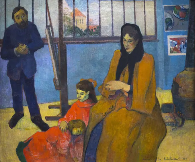 Schuffenecker's Studio, L'Atelier de Schuffenecker, by Paul Gauguin, 1889, Musee D'Orsay, Paris, France, Europe