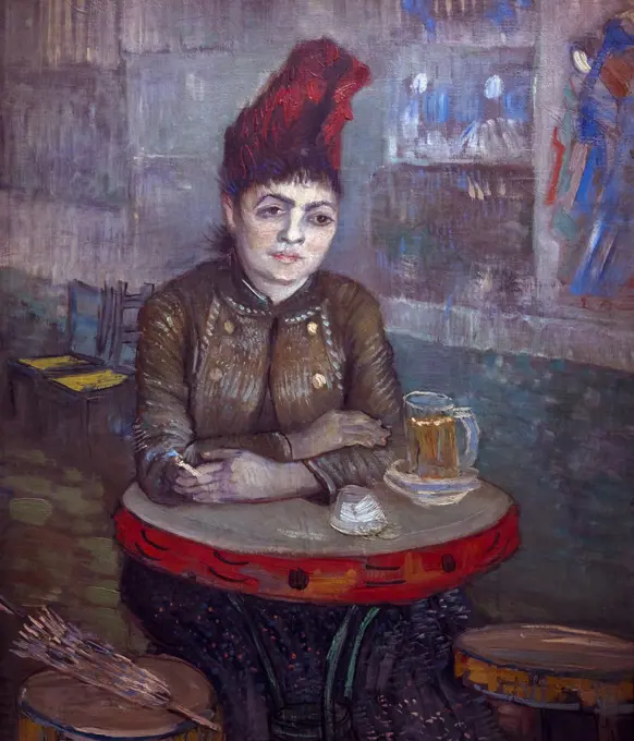 In the Cafe, Agostina Segatori in Le Tambourin, by Vincent van Gogh, 1887, Musee D'Orsay Art Gallery, Paris, France, Europe