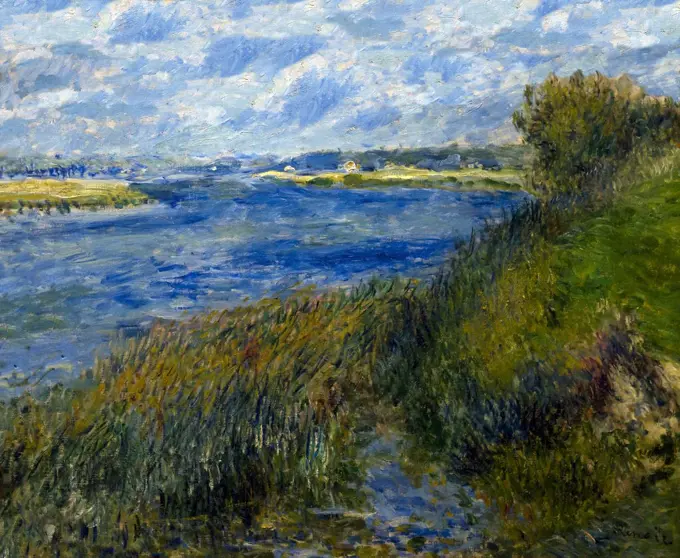 The Seine at Champrosay, La Seine a Champrosay, by Pierre Auguste Renoir, 1876, Musee D'Orsay Art Gallery, Paris, France, Europe