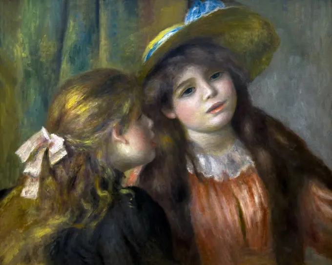 Portrait of Two Girls, by Pierre-Auguste Renoir, 1890-92, Musee de L'Orangerie, Paris, France, Europe