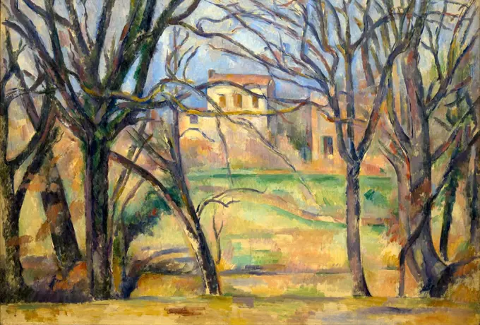 Trees and Houses, Arbres et Maisons, by Paul Cezanne, 1885-86, Musee de L'Orangerie, Paris, France, Europe