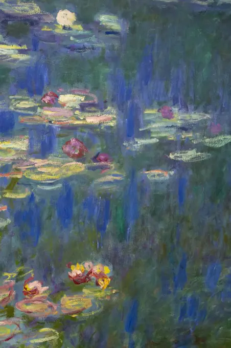 Nympheas, Water Lilies, by Claude Monet, 1918-1926, Musee de L'Orangerie, Paris, France, Europe