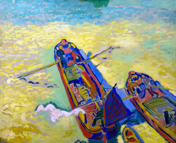 The Two Barges, Les Deux Peniches, by Andre Derain, 1906, Centre Pompidou, Paris, France, Europe