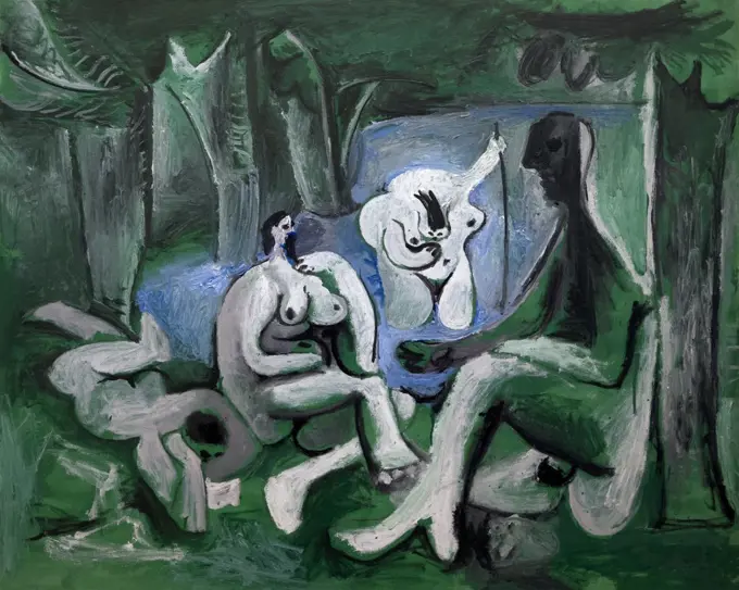 Luncheon on the Grass, after Manet, Le Dejeuner sur L'Herbe d'apres Manet, by Pablo Picasso, 1961, Musee Picasso, Paris, France, Europe