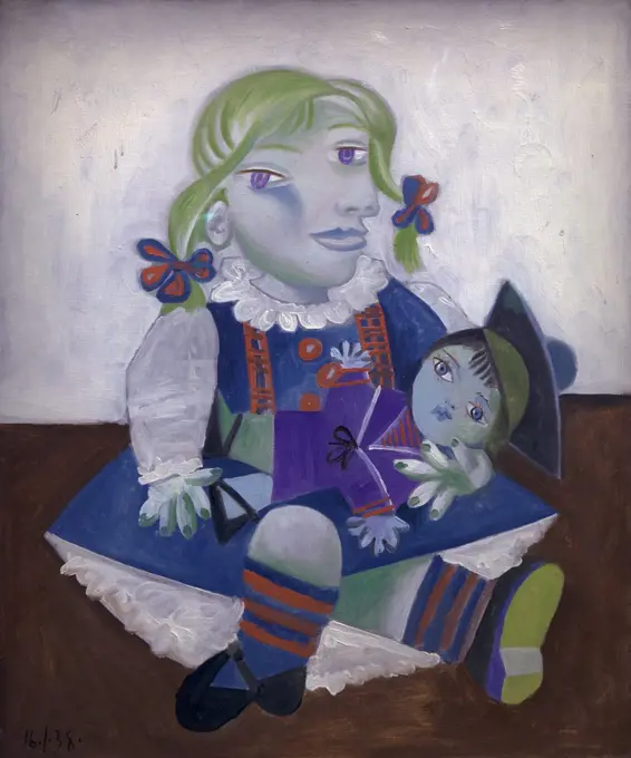 Maya with her Doll, by Pablo Picasso, 1938, Musee Picasso, Paris, France, Europe