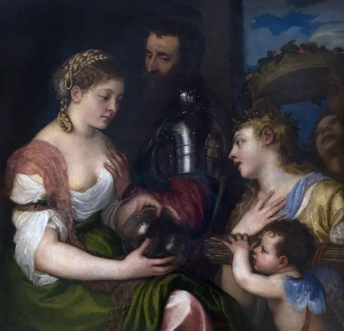Allegory of Married Life, by Titian, circa 1530, Musee du Louvre, Paris France, Europe