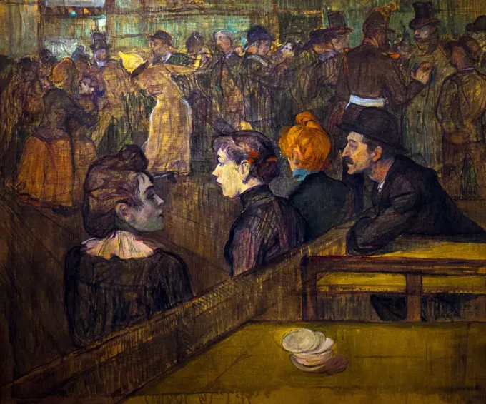 Ball at the Moulin de la Galette, by Henri de Toulouse-Lautrec,1889, Musee D'Orsay Art Gallery, Paris, France, Europe