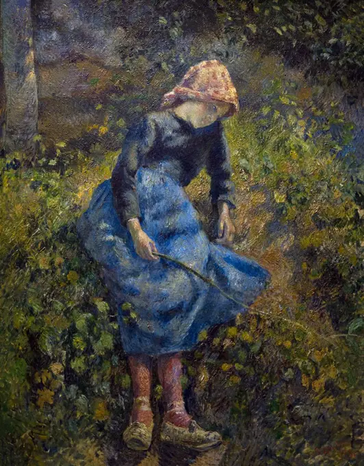 The Shepherdess, La Bergere, by Camille Pissarro, 1881, Musee D'Orsay Art Gallery, Paris, France, Europe