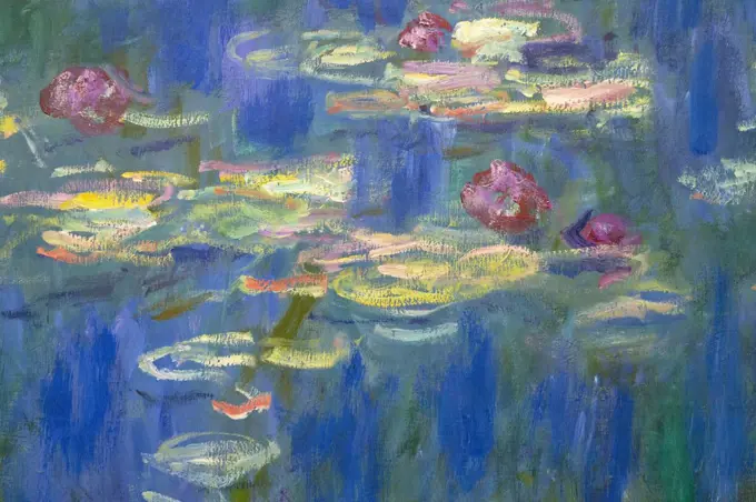 Nympheas, Water Lilies, by Claude Monet, 1918-1926, Musee de L'Orangerie, Paris, France, Europe