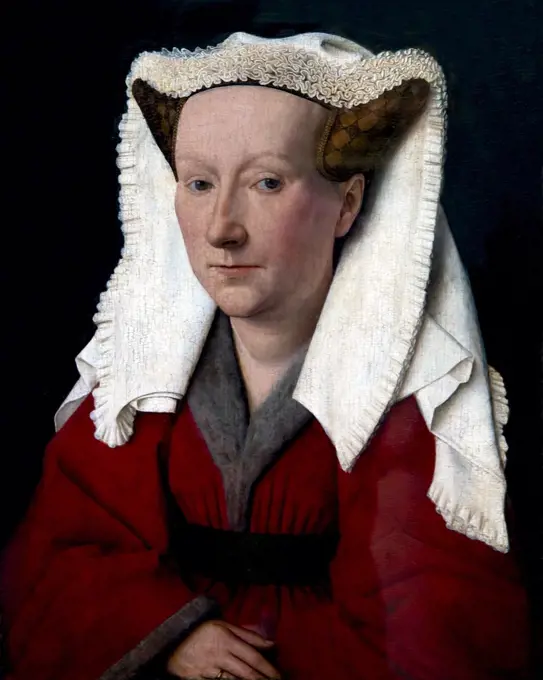 Portrait of Margareta van Eyck, by Jan van Eyck, 1439, Groeningemuseum, Bruges, West Flanders, Belgium, Europe