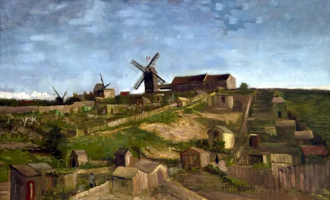 The Hill of Montmartre, by Vincent van Gogh, 1886, Kroller-Muller Museum, Hoge Veluwe National Park, Otterlo, Netherlands, Europe