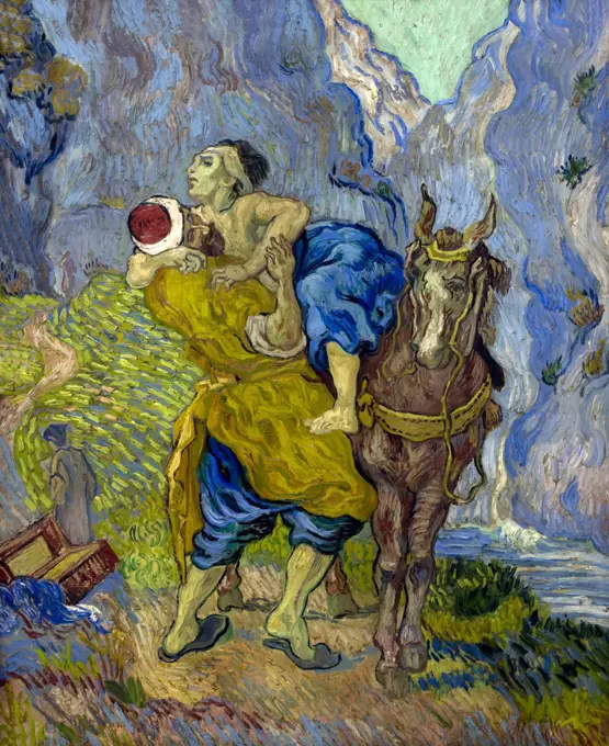 The Good Samaritan, by Vincent van Gogh, 1890, Kroller-Muller Museum, Hoge Veluwe National Park, Otterlo, Netherlands, Europe