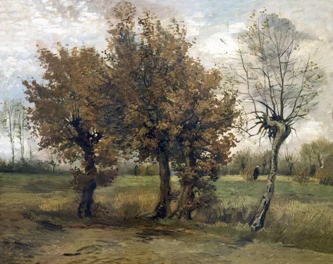 Autumn Landscape, by Vincent van Gogh, 1885, Kroller-Muller Museum, Hoge Veluwe National Park, Otterlo, Netherlands, Europe