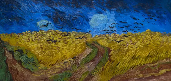 Wheatfield with Crows, by Vincent van Gogh, 1890, Netherlands, Europe