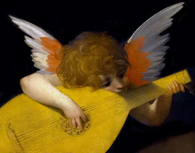 Musical Angel, by Rosso Fiorentino, 1521, Uffizi Gallery, Florence, Tuscany, Italy, Europe