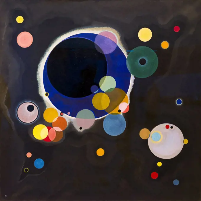 Several Circles, by Vasily Kandinsky, 1926, Solomon R. Guggenheim Museum, Manhattan, New York City, USA, North America