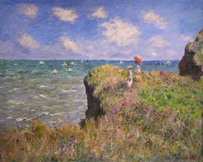 Cliff Walk at Pourville, Claude Monet, 1882, Art Institute of Chicago, Chicago, Illinois, USA, North America,