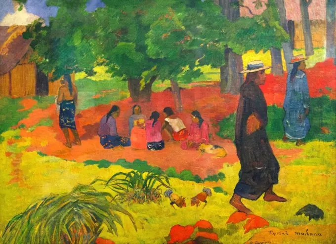 Russia, Saint Petersburg, State Hermitage Museum, Taperaa Mahana, Late Afternoon, by Paul Gauguin, 1892