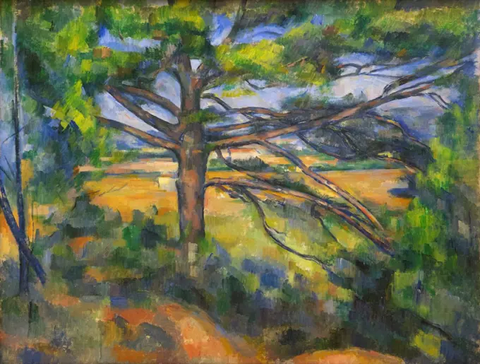 Large pine and red earth, or Large pine near Aix, by Paul Cezanne, circa 1895-1897,Russia, Saint Petersburg, State Hermitage Museum, 