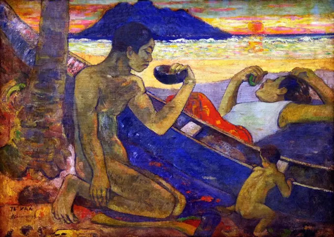 Russia, Saint Petersburg, State Hermitage Museum, Te Vaa, Canoe, Tahitian Family, by Paul Gauguin, 1896