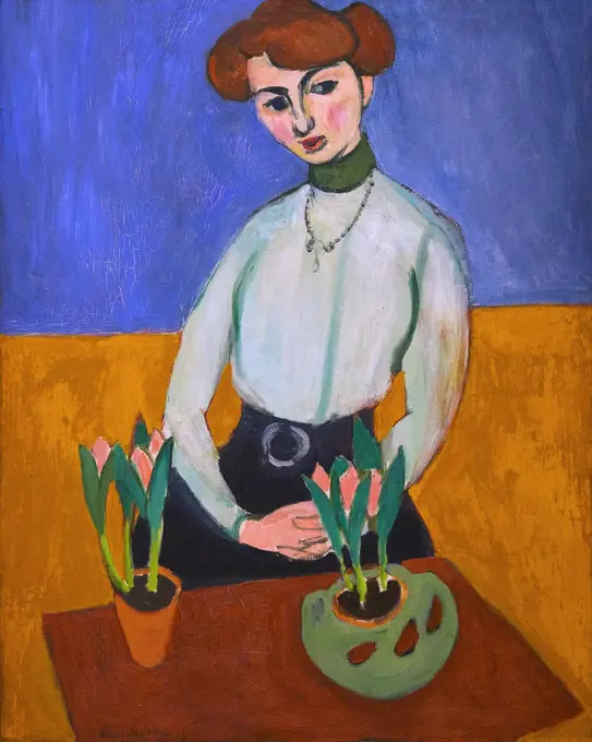 Russia, Saint Petersburg, State Hermitage Museum, Girl with tulips, by Henri Matisse, 1910