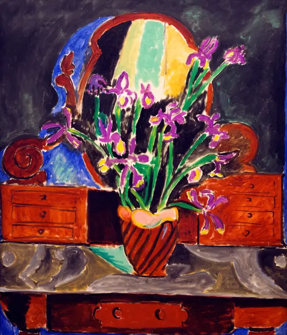 Russia, Saint Petersburg, State Hermitage Museum, Vase of Irises, by Henri Matisse, 1912