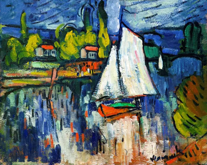 Russia, Saint Petersburg, State Hermitage Museum, View of Seine, by Maurice de Vlaminck, circa 1906