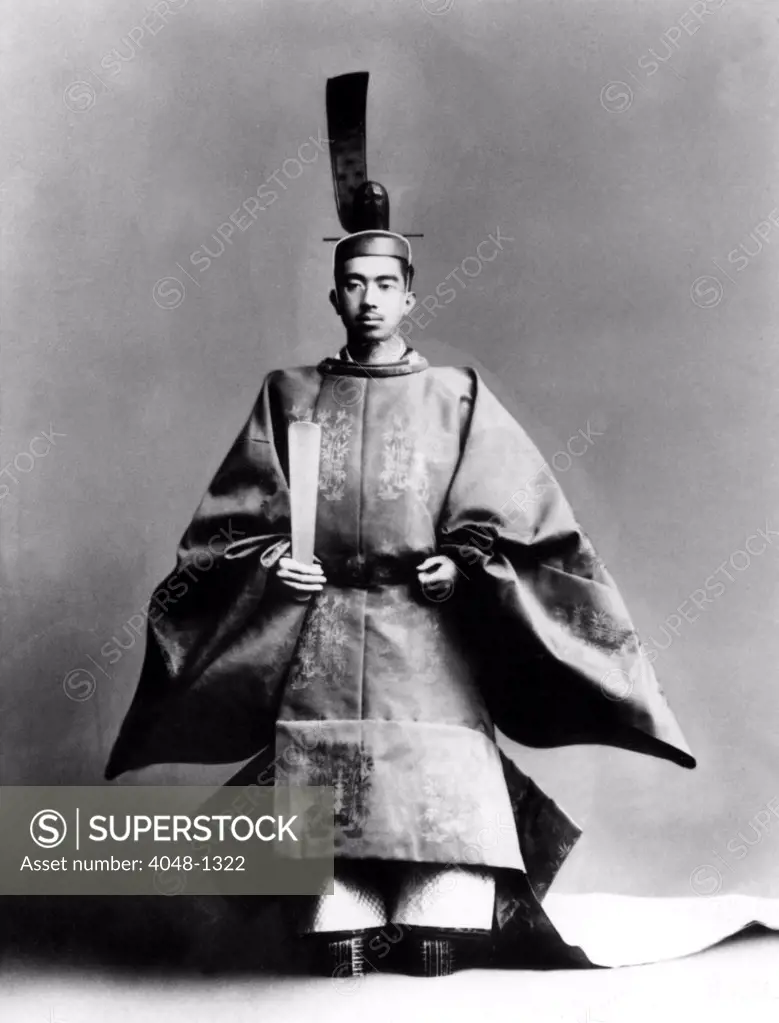 Emperor Hirohito dressed for his coronation ceremony in 1928.