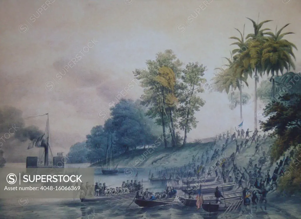 Mexican American War. Second Battle of Tabasco took place on May 16, 1847, and was a continuation of the First Battle of Tabasco of May 15, 1847. Over 1,000 US Marines invaded the interior from boats towed up the river by the Mosquito fleet's steamboats, and succeeded in temporarily occupying the city of San Juan Bautista (present-day Villahermosa), the capital of the state of Tabasco. Marines remained as a garrison, under Commander Gershom Van Brunt, but yellow fever and Mexican insurgents required their withdrawal on July 22, 1847  (BSLOC_2019_8_42)