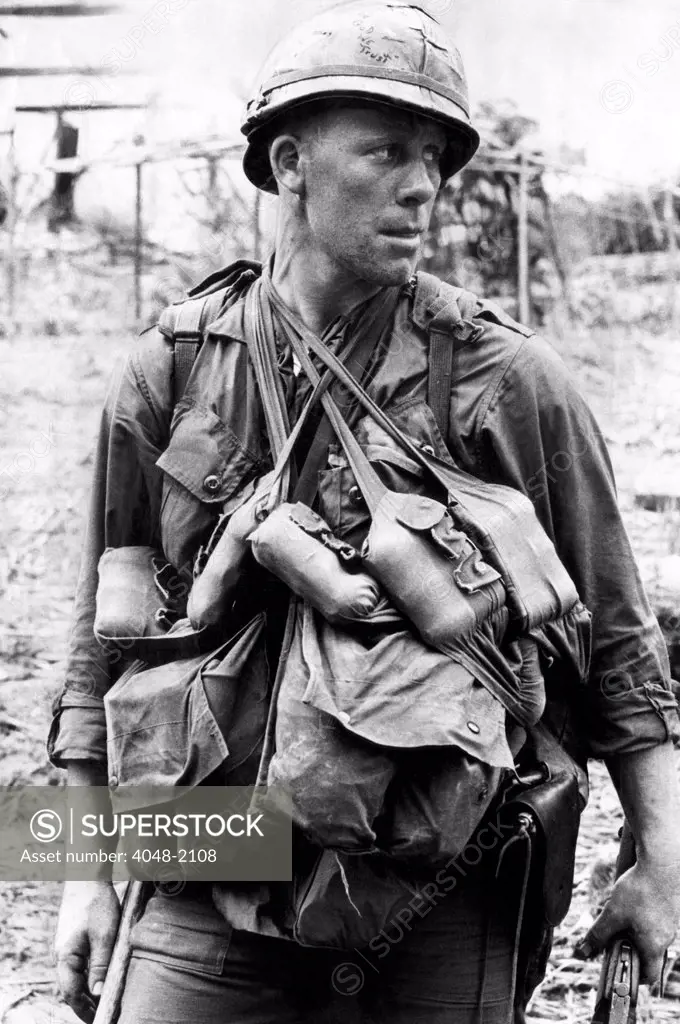 A U.S. soldier with the U.S. 1st Cavalry, Vietnam, March 4, 1966