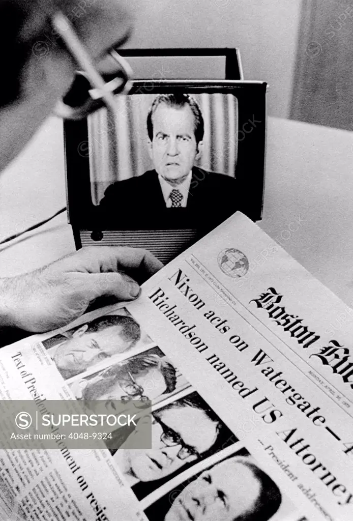 The Watergate Scandal takes over the front page and the TV screen. On April 30, 1973, White House staffers, H.R. Haldeman and John Ehrlichman, and Attorney General Richard Kleindienst resigned over the scandal. White House counsel John Dean is fired.