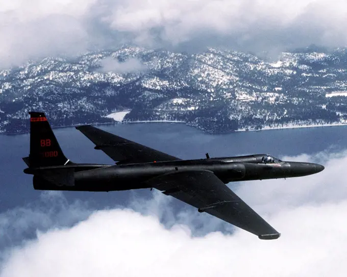 US Air Force U-2 high-altitude reconnaissance aircraft. It first flew in 1955 and remained a military secret until Francis Gary Power's flight was shot down by the Soviet Union on May 1, 1960.