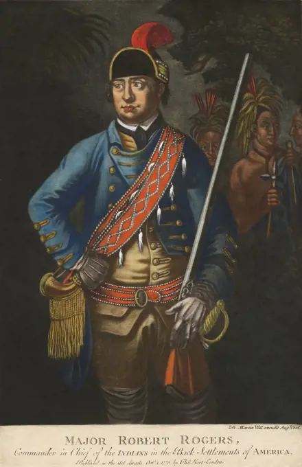 Major Robert Rogers, Commander in Chief of the Indians on the frontier during the French and Indian War. He commanded the Roger Raiders, primarily in the Lake George and Lake Champlain regions of New York  (BSLOC_2019_3_39)