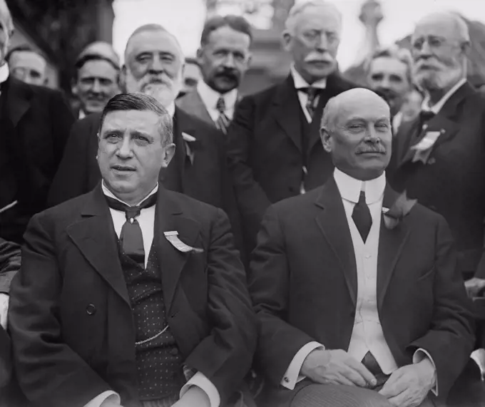 Charles M. Schwab and Elbert Gary, c. 1900-1905. In 1901, Schwab and Gary joined Andrew Carnegie and J.P. Morgan in forming the giant United States Steel Corporation. Schwab became the first president of the company, left in 1903, after disagreements with Morgan and Gary (BSLOC_2017_2_183)