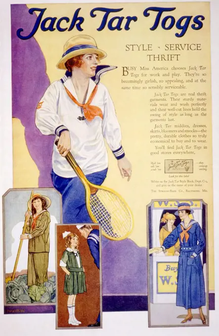 Advertisement from Ladies' Home Journal, May, 1919, for Jack Tar Togs. Photo: Courtesy Everett Collection