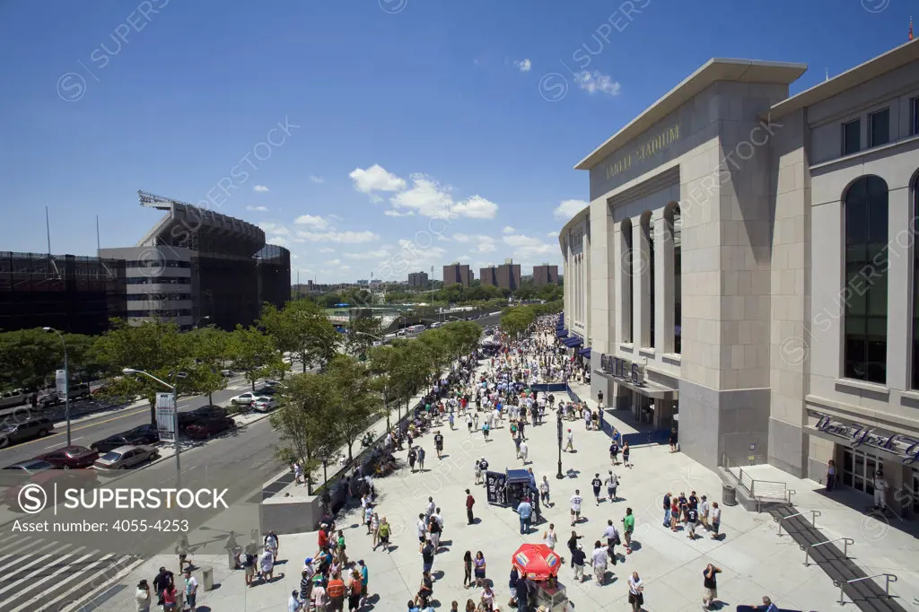 Old Yankee Stadium (L) and new Yankee Stadium (R), The Bronx, New York City, USA