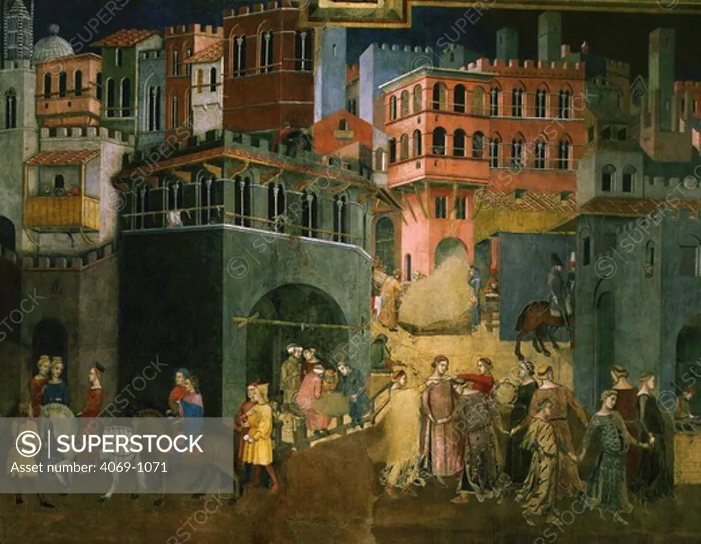 Effects of good government in the city, fresco, 1338-40