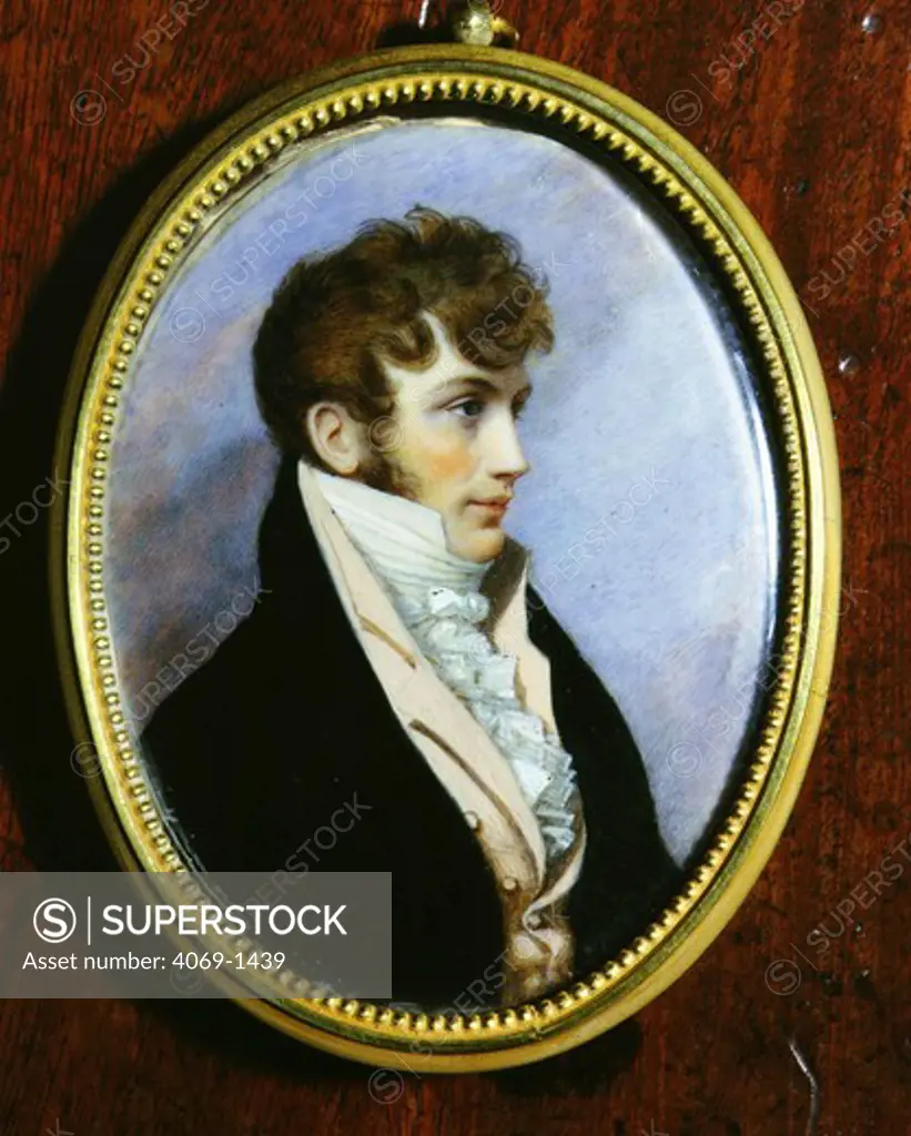 Benjamin BATHURST, 1784-1809, English diplomat who disappeared without trace in Germany in 1809, portrait miniature