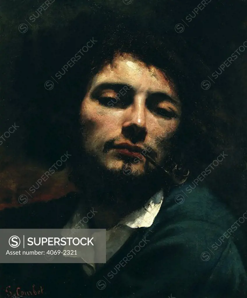 Self portrait called L'homme ê la pipe (man with pipe) (COURBET)