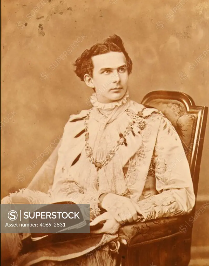 King LUDWIG II of Bavaria or Mad King Ludwig, 1845-1886, photograph