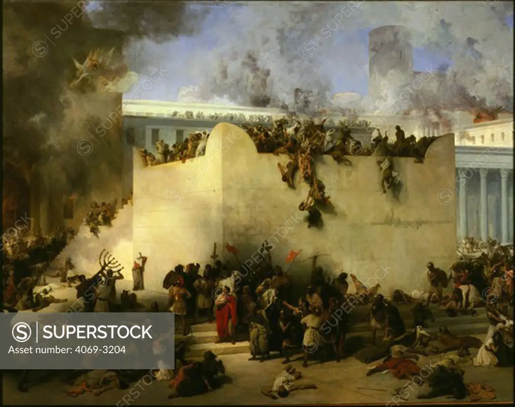 The Destruction of the Temple in Jerusalem, 70 AD, by Roman soldiers