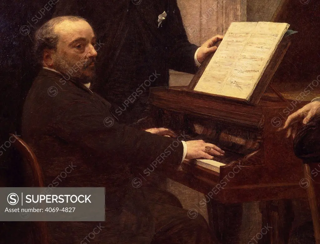 Emmanuel CHABRIER, 1841-94 French composer, at the piano, from Autour du piano (around the piano), 1885 (detail)