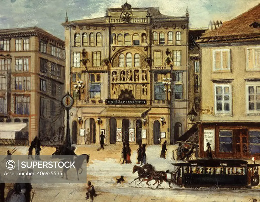 Theatre Am-der-Wien, Vienna, Austria, 19th century watercolour