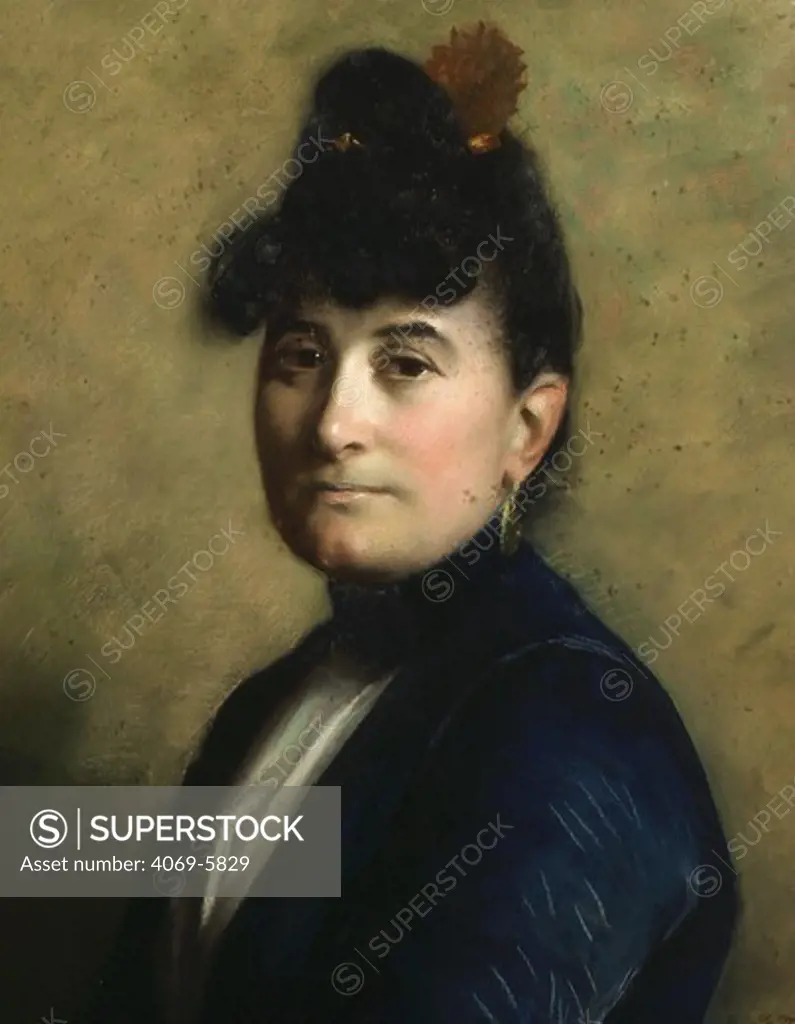 Marie Delouart RAVEL, 1840-1917 French, mother of Maurice Ravel, 1875-1937 French composer, c. 1870 pastel by her brother-in-law Edouard Ravel